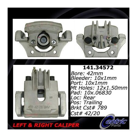 Centric Semi-Loaded Brake Caliper, Parts, 141.34572 141.34572